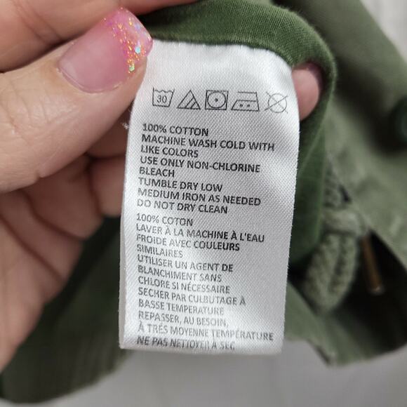 Ecote Womens Olive Cotton Long Sleeve Button Front Military Jacket Size Small - Picture 7 of 10